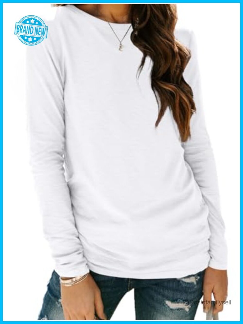 Women's Long Sleeve Crewneck T-Shirt Stretch Comfort Casual Layering Top
